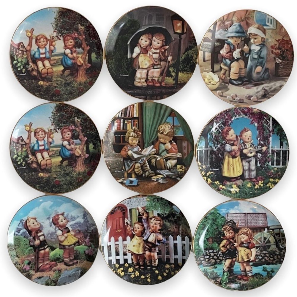 M.J. Hummel Lot of 9 Little Companions Danbury Mint Collectors Plates